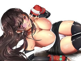 [Hentai] Tifa and her huge boobies in a lewd pose, showing her pussy